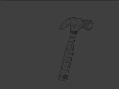 Low Poly Industrial Hammer  Mechanic Tool Low-poly 3D model