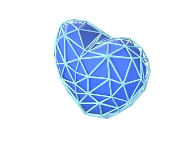 Stylish Heart V4 015 Low-poly 3D model