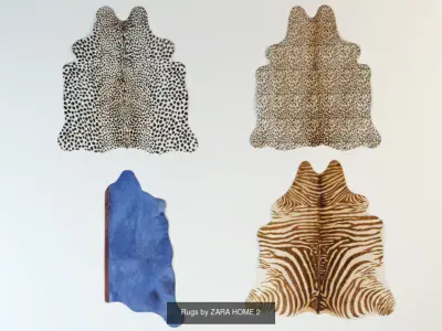 Cowhide Rugs Collection 3D Model Pack