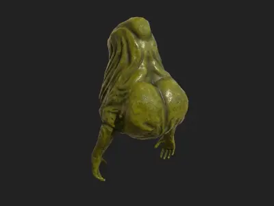Slimer low poly creature Low-poly 3D model