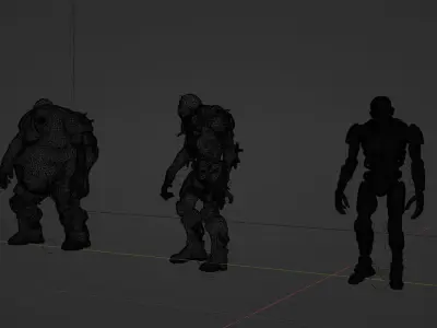 Robotic Zombie Character Pack Creatures Game Ready Low-poly 3D model