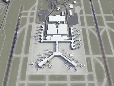 Memphis Airport Low-poly 3D model