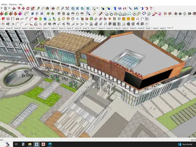Sketchup Shopping mall with apartments  3D model