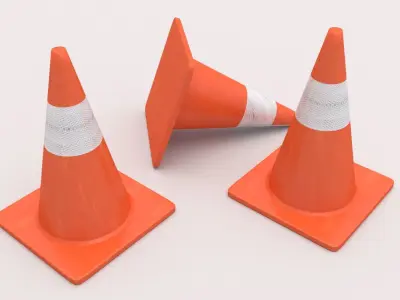 Traffic Cone Low-poly 3D model
