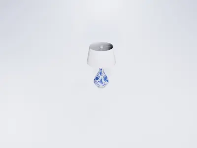 Low Poly Vintage Lamp - Retro Table Light 3D model