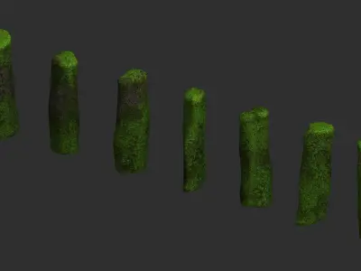 Rock Pillars - Moss 2 Low-poly 3D model
