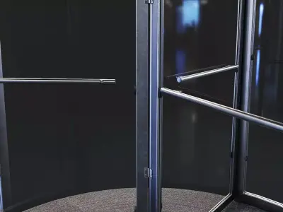 Revolving Glass Door Low-poly 3D model