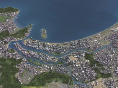 Sanya - 3D City Model Low-poly 3D model