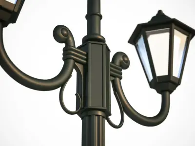 Double old-tome street lamp 3D model