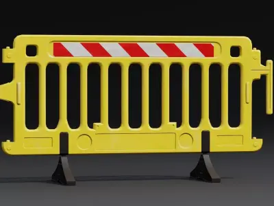 Plastic Barricade PBR Game-Ready Low-poly 3D model buy