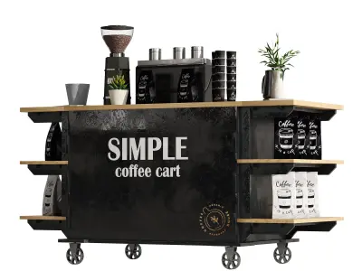 Espresso cart set 2 3D model