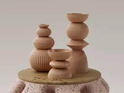 Set porta velas - candelabros 3D print model purchase