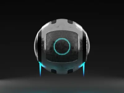 S-Bot lowpoly futuristic spaceship Low-poly 3D model