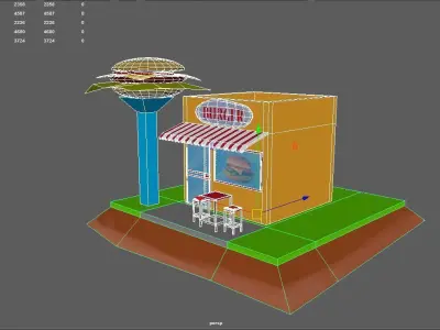 Burger Shop Free low-poly 3D model