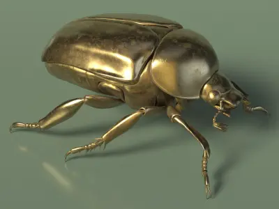  Egyptian Scarab Figurine Gold 