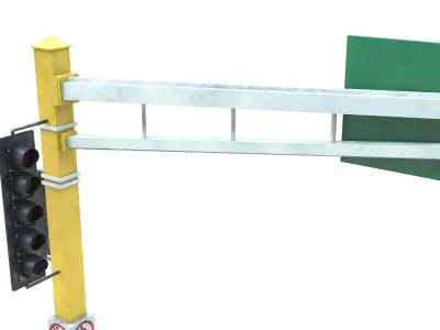 Street Light with Traffic 07 Low-poly 3D model