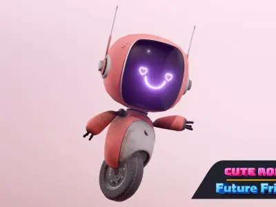 Cute Robot 02 Future Friends Low-poly 3D model