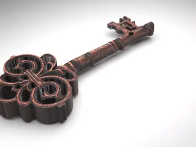 Bronze Vintage Key 3D model