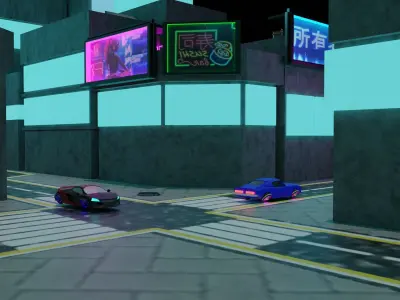 Metropolis Megalopolis Cosmopolis Town Sci fi Future  Low-poly 3D model
