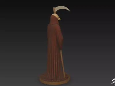 Grim Reaper Statue Heaven Gaze Pose Low-poly 3D model