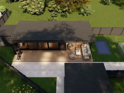 Garden Landscape 3D Model - SketchUp and Lumion Scene 3D model 3D model