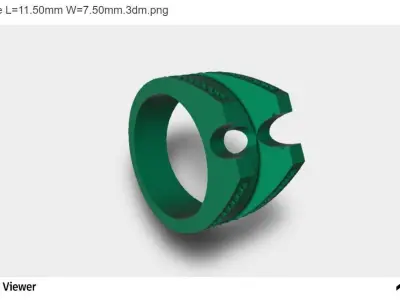 Men Ring With Diamond Cut Center 3D print model