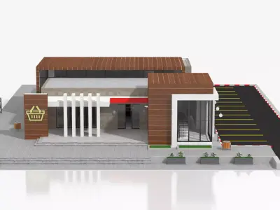 Supermarket Retail Store 3D model