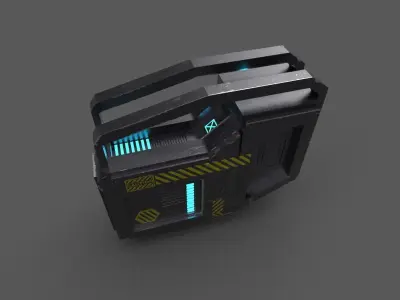 scifi Powerbox Low-poly 3D model