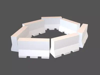 Road Barriers v4 001 Low-poly 3D model