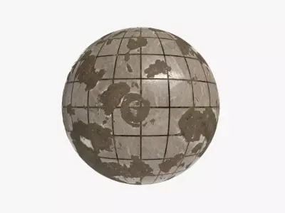 Floor Tile 003 PBR 4K - V9 - Mud Texture