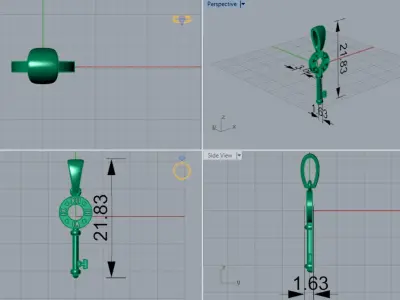 girl gold pendant gp0079 3D print model