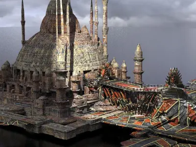 Gold Dragon Temple 3D model