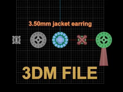 Earring Diamond Jacket Style2 3mm50 3D print model