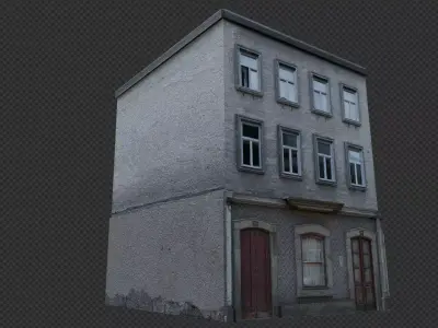 Old building house Low-poly 3D model