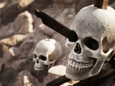 Tribal Village 39 Assets Low-poly 3D model