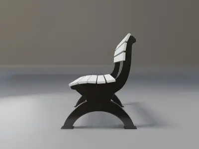 park bench - light vs dark - modern  Low-poly 3D model