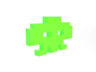 Space Invaders v3 001 Low-poly 3D model
