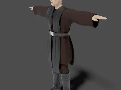 Sith lord- rigged and animated Low-poly 3D model