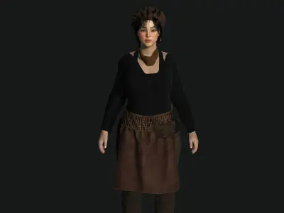 AAA 3D REALISTIC CHARACTER - WORKER  BAKER GIRL SHOPKEEPER Low-poly 3D model