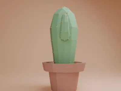Cactus Low Poly Low-poly 3D model