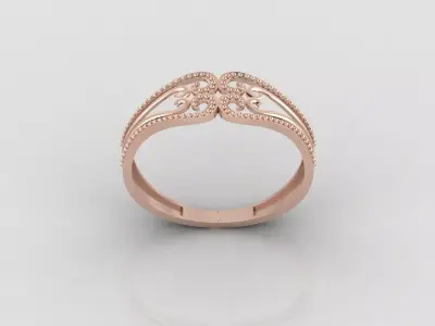 Women Ring Fancy Ring Plain light weight STL 3DM Printable 3D print model 8
