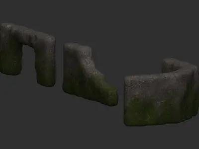 Cave Walls 2 - Moss 1 Low-poly 3D model