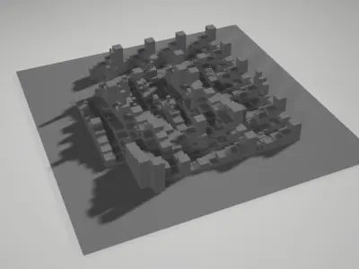 The Cube Virtual Art Gallery Empty Expo Low-poly 3D model