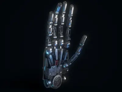 Humanoid Robotic Hand Low-poly 3D model