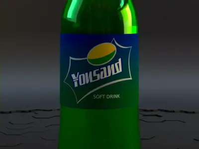 SPRITE and COCACOLA  pet bottle 1750 ml and water bottle 3D model