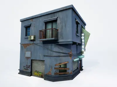 Urban House Low-poly 3D model