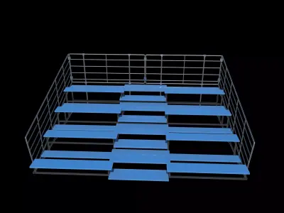 Metal school Bleachers 3D model