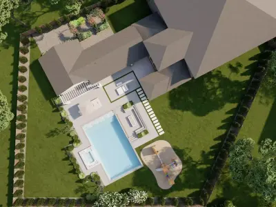 Garden Landscape 3D Model - SketchUp and Lumion Scene 3D  3D model