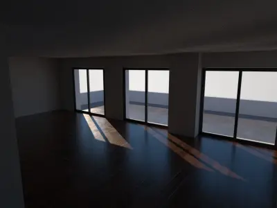 Penthouse Building with Doors and Windows 3D model