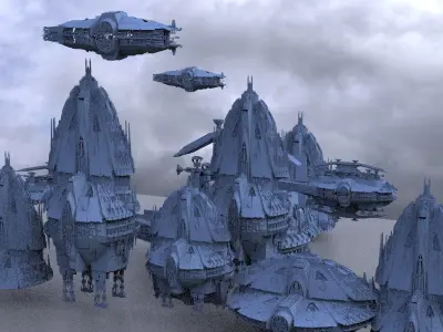 Jupiter alien ruins Kit bash Extended   3D model